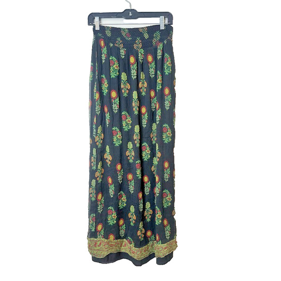 Nightcap Whimsical Silk Lined Whimsigoth Floral Skirt Size 1 Boho Festival Smock - Picture 1 of 10